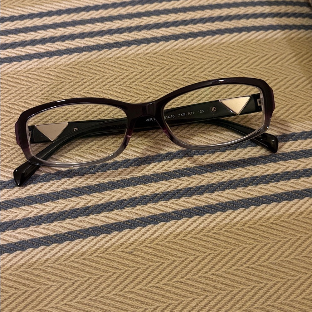 Prada Milano unisex Black and Clear Frame Logo Glasses